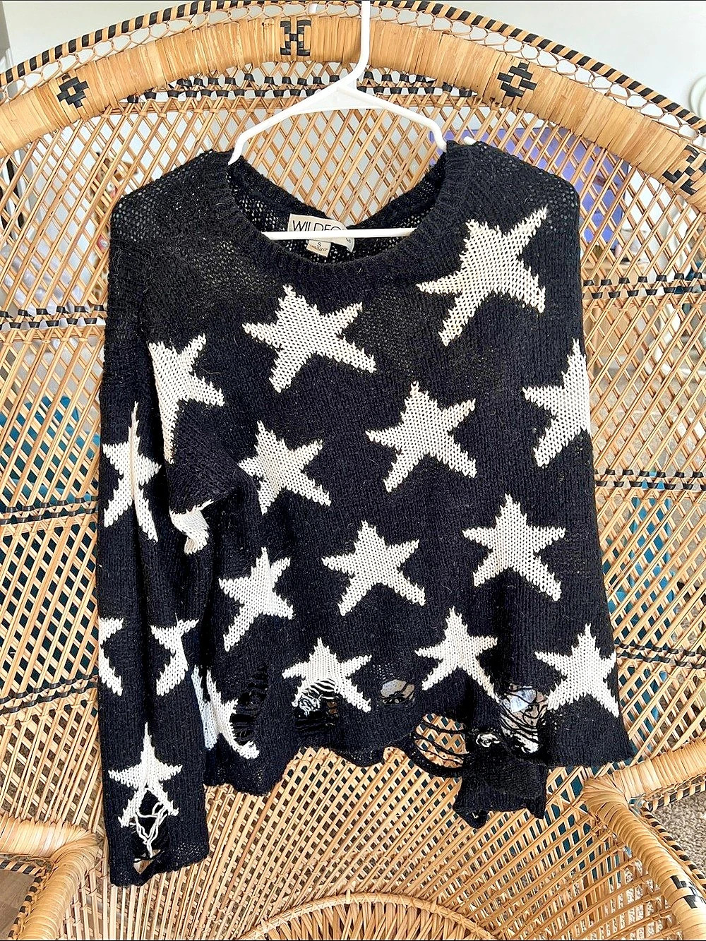 Wildfox Seeing Stars Lennon Sweater in Black & White